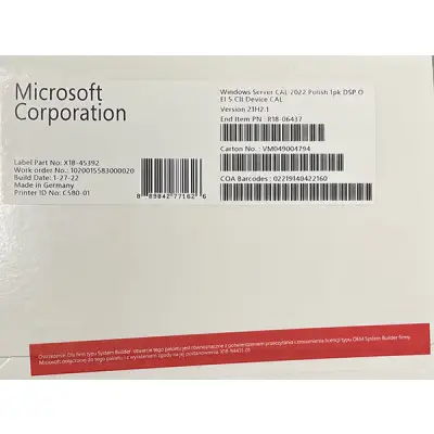 Windows Server 2019/2022 5 Device Cal PKC