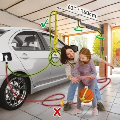Barkan EV160WM2 ścienny wysięgnik do kabla ładowarki samochodowej EV 160cm pojedyncze ramię