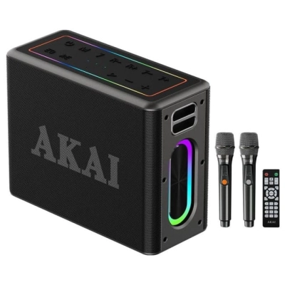 AKAI ABTSW-120 głośnik Bluetooth 80W RMS, IPX6, TWS, 2 mikrofony, USB/TF, bateria 4000 mAh