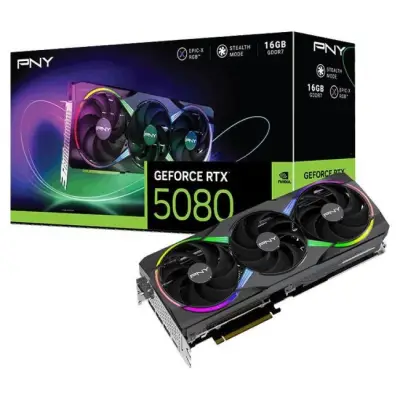 PNY GeForce RTX 5080 ARGB EPIC-X RGB Triple Fan 16GB OC DLSS 4