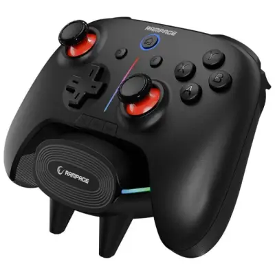 Rampage Hydra Pro Pad bezprzewodowy RGB 2.4G Hall, spusty magnetyczne ze stacją ładującą czarny