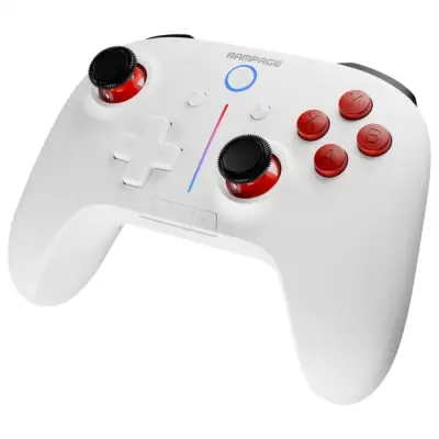 Rampage Hydra Pro Pad bezprzewodowy RGB 2.4G Hall, spusty magnetyczne ze stacją ładującą biały