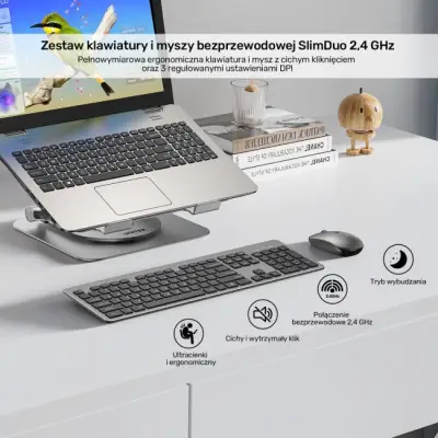 Unitek Zestaw SlimDuo 2.4G bezprzewodowa myszka i klawiatura