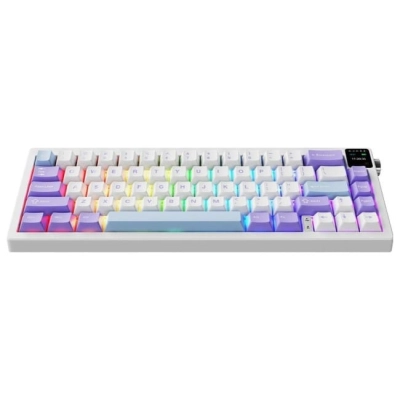 Klawiatura mechaniczna bezprzewodowa Ajazz AK650 Dream Weaver Switch Purple White Blue RGB z ekranem