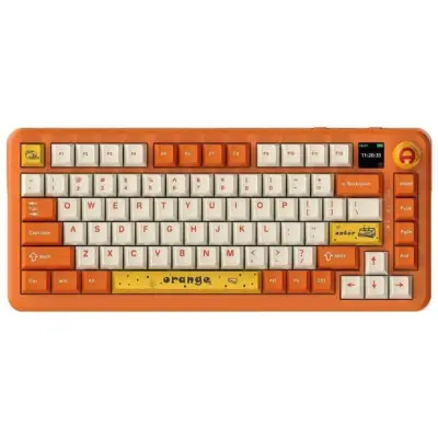 Klawiatura mechaniczna bezprzewodowa Ajazz AK820 MAX Avocado Switch Orange White RGB z ekranem