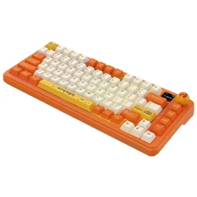 Klawiatura mechaniczna bezprzewodowa Ajazz AK820 MAX Avocado Switch Orange White RGB z ekranem