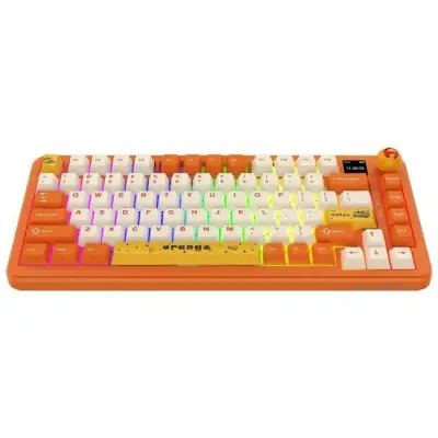 Klawiatura mechaniczna bezprzewodowa Ajazz AK820 MAX Avocado Switch Orange White RGB z ekranem