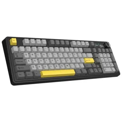 Klawiatura mechaniczna bezprzewodowa Ajazz AK980 V2 Gift Switch V2 Black Gray Yellow z ekranem