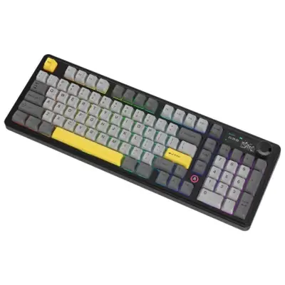 Klawiatura mechaniczna bezprzewodowa Ajazz AK980 V2 Gift Switch V2 Black Gray Yellow z ekranem