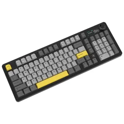 Klawiatura mechaniczna bezprzewodowa Ajazz AK980 V2 Gift Switch V2 Black Gray Yellow z ekranem