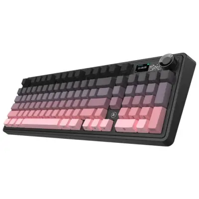 Klawiatura mechaniczna bezprzewodowa Ajazz AK980 V2 Gift Switch V2 Gradient Pink z ekranem