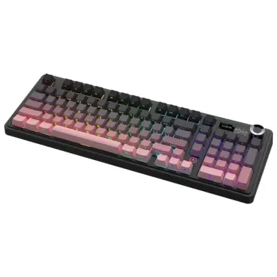 Klawiatura mechaniczna bezprzewodowa Ajazz AK980 V2 Gift Switch V2 Gradient Pink z ekranem