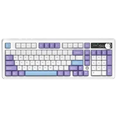 Klawiatura mechaniczna bezprzewodowa Ajazz AK980 V2 Gift Switch V2 Purple White Blue z ekranem
