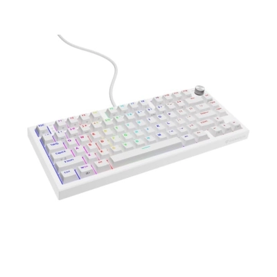 Klawiatura gamingowa Genesis Thor 404 75% GenX Stratos Silent przewodowa mechaniczna podświetlana cicha biała