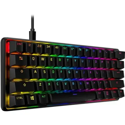 Klawiatura gamingowa HyperX Alloy Origins 60 HyperX Red (linear) przewodowa mechaniczna podświetlana czarna