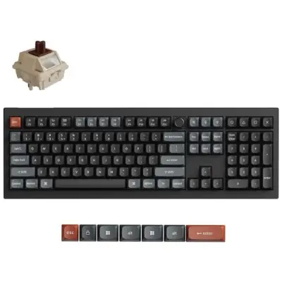 Keychron V6U-D3 Full Size Silk POM Brown Switch Black