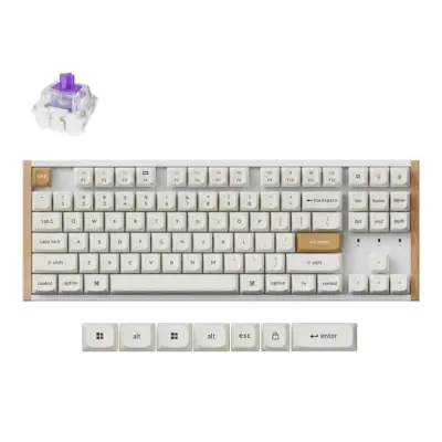 Klawiatura gamingowa Keychron K8H-Q1 75% Magnetic Wood White