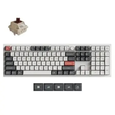 Klawiatura gamingowa Keychron Q6U-P3 100% Milk POM Brown Switch RGB Hot-Swap 8K