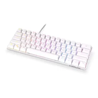 Klawiatura gamingowa Krux Qara 60% przewodowa mechaniczna Outemu Red podświetlana biała