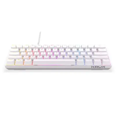 Klawiatura gamingowa Krux Qara 60% przewodowa mechaniczna Outemu Red podświetlana biała