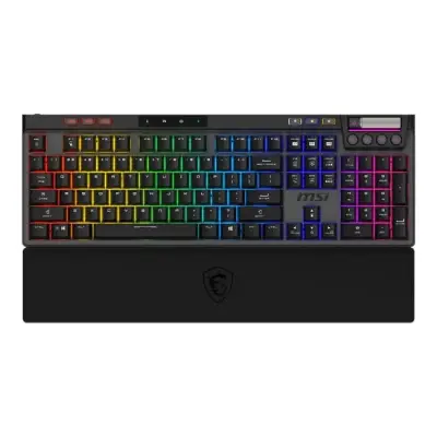 Klawiatura gamingowa MSI Strike Pro Wireless Kailh Midnight Pro Silent Tactile bezprzewodowa mechaniczna podświetlana czarna
