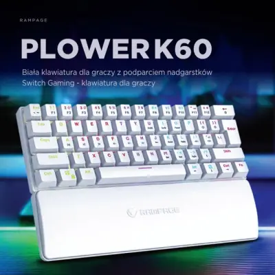 Rampage PLOWERK60 Blue Switch Biała