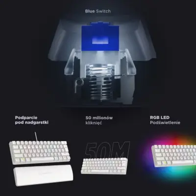 Rampage PLOWERK60 Blue Switch Biała