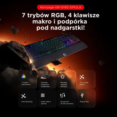 Rampage Simula RGB czarna