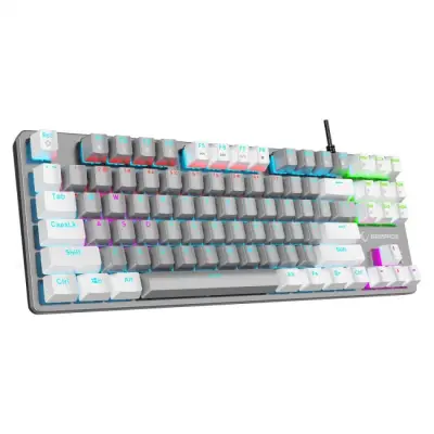 Rampage Klawiatura gamingowa mechaniczna Snug RGB KRGD Blue szaro-biała