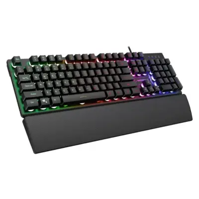 Rampage Fortuna Zestaw gamingowy klawiatura z podkładką i mysz 12800 DPI, czarny