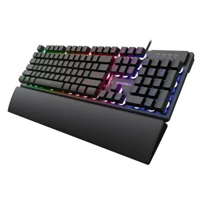 Rampage Fortuna Zestaw gamingowy klawiatura z podkładką i mysz 12800 DPI, czarny