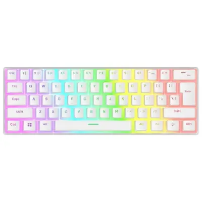 Rampage Klawiatura mechaniczna gamingowa Radiant K11 60% RGB Blue Switch, biała
