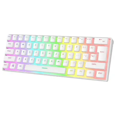 Rampage Klawiatura mechaniczna gamingowa Radiant K11 60% RGB Blue Switch, biała
