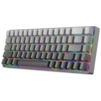 Klawiatura gamingowa White Shark Nunchaku szara Blue Switch RGB Hot-Swap