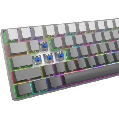 Klawiatura gamingowa White Shark Nunchaku szara Blue Switch RGB Hot-Swap