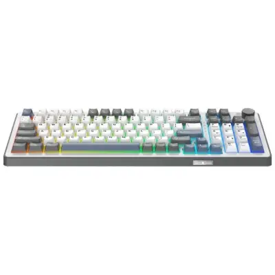 Klawiatura gamingowa White Shark Excalibur biała KTT Wine Red RGB Hot-Swap