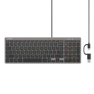Klawiatura Unitek SlimTap przewodowa 96% szara