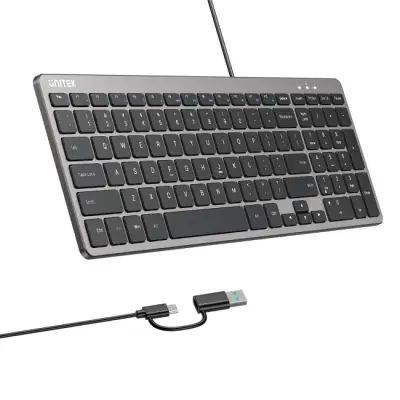 Klawiatura Unitek SlimTap przewodowa 96% szara