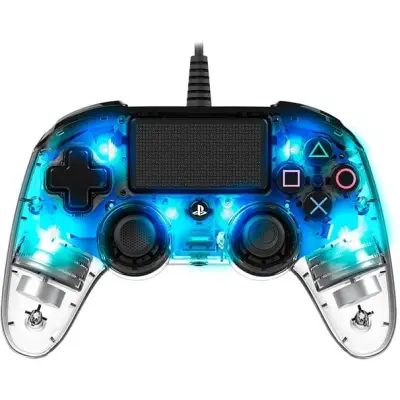 NACON PS4 Pad przewodowy Compact - świecący niebieski