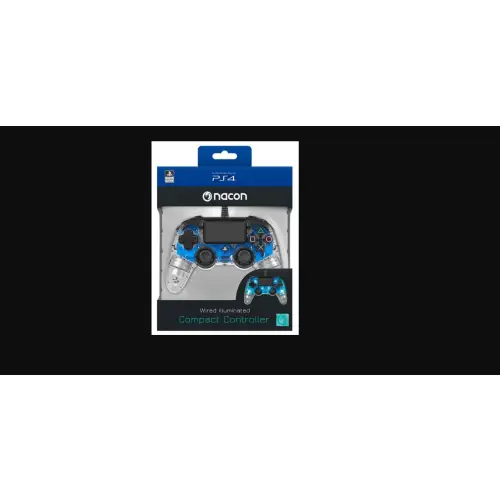 NACON PS4 Pad przewodowy Compact - świecący niebieski