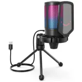 Fifine A6V AMPLIGAME RGB mikrofon pojemnościowy studyjny czarny