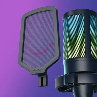 Fifine A6V AMPLIGAME RGB mikrofon pojemnościowy studyjny czarny