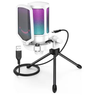 Fifine A6V AMPLIGAME RGB mikrofon pojemnościowy studyjny biały