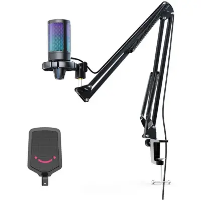 Fifine A6T AMPLIGAME USB RGB mikrofon pojemnościowy studyjny czarny