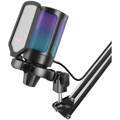 Fifine A6T AMPLIGAME USB RGB mikrofon pojemnościowy studyjny czarny