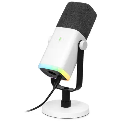 Fifine AM8W AMPLIGAME USB/XLR RGB mikrofon dynamiczny studyjny biały