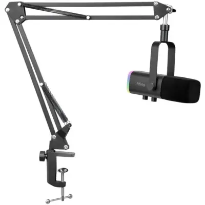 Fifine AM8T AMPLIGAME USB/XLR RGB mikrofon dynamiczny studyjny ze statywem czarny