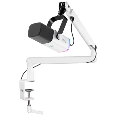 Fifine TAM8 XLR/USB mikrofon studyjny dynamiczny z ramieniem biały