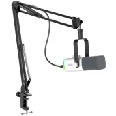 Fifine AM8TW AMPLIGAME USB/XLR RGB mikrofon dynamiczny studyjny ze statywem biały