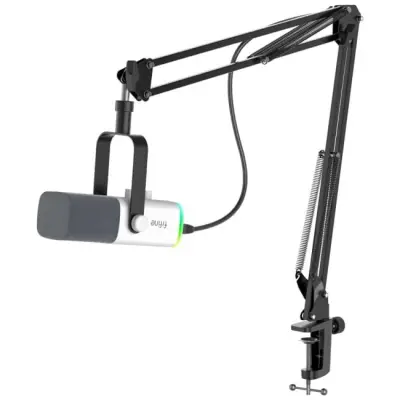 Fifine AM8TW AMPLIGAME USB/XLR RGB mikrofon dynamiczny studyjny ze statywem biały